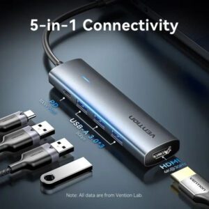 HUB USB-C a HDMI / USB 3.0 x 3 PD Aluminio TGGHB-TW Vention